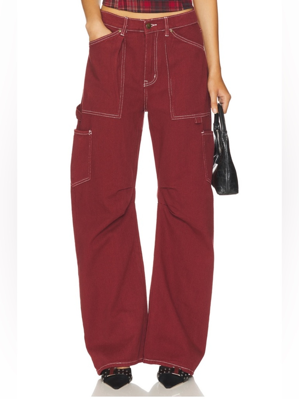 Lioness Miami cargo pants in Cherry - XXS